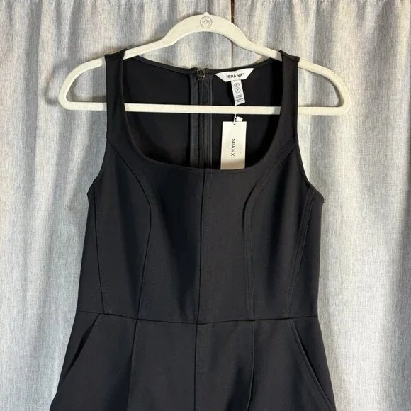 Spanx Ponte Corset Jumpsuit Womens Small- Tall Sleeveless Black Stretch NWT - Picture 2 of 12